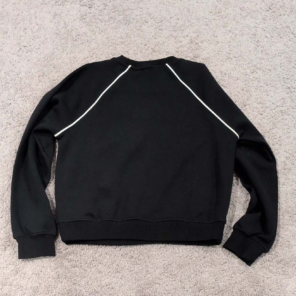 SPANX Airpique Black Sweatshirt with White Trim - Picture 7 of 7